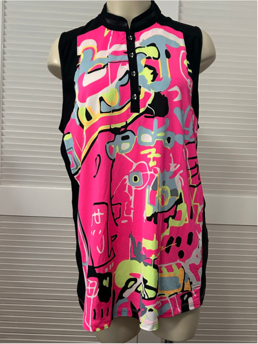 Jamie Sadock Sun Shield Abstract Graffiti Tank Top XXL